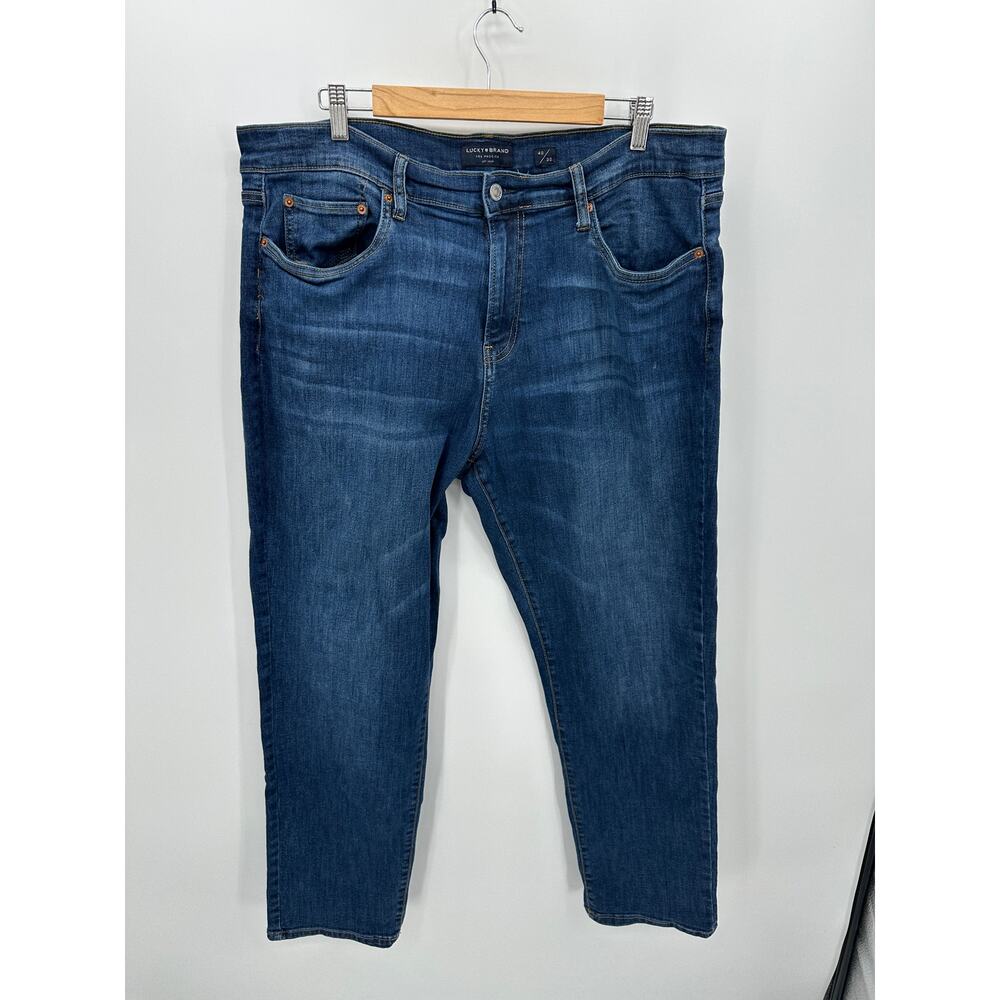 Lucky Brand Mens Jeans Medium Wash Denim Stretch Straight Leg 40x30‎ AQ24